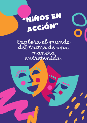 Poster Anuncio Teatro Infantil Saturado Azul - Claudia Andrea Achurra